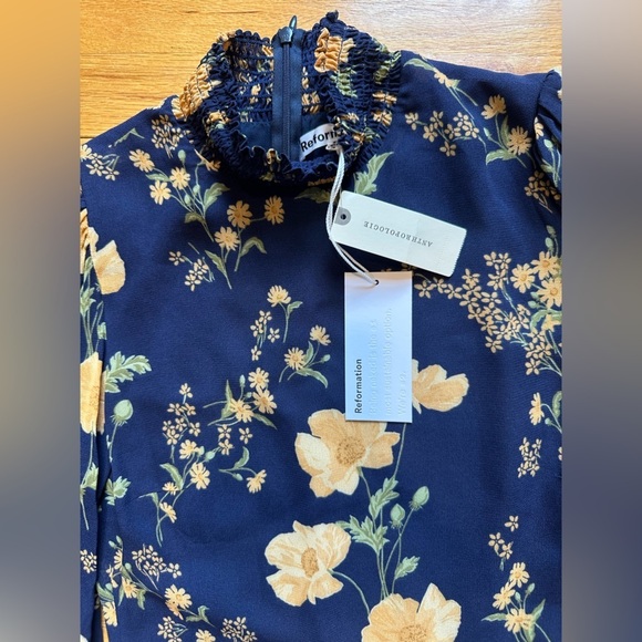 NWT Reformation Stevi Floral Mock Turtleneck Midi-Dress size 2 - Picture 11 of 13